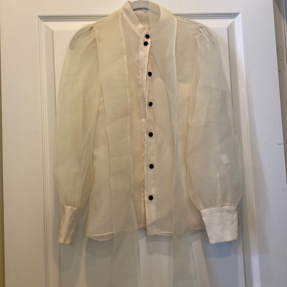 Zara cream button shirt